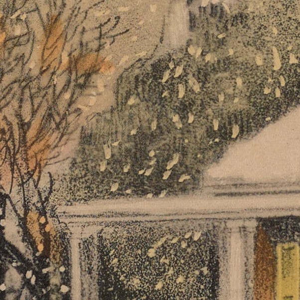 NEDCCInfo's tweet photo. While imaging a set of practice objects, Collections Photographer Wells Douglas found a hand-colored #lithographic print of a quaint snowstorm. We wanted to share a few of our favorite details in high resolution. Happy #WinterSolstice! #DigitalImaging #Digitization #DigiPres https://t.co/h1vXKGZfmI