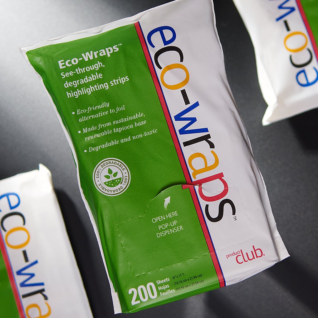 ProductClubUSA's tweet photo. #productclub Eco-wraps have a pre-folded edge that saves time during application and a pop-up dispenser conveniently delivers one strip at a time! ♻️
#colortools #foilalternatives #ecowraps #reusable #earthfriendly https://t.co/eAF5xqrgos