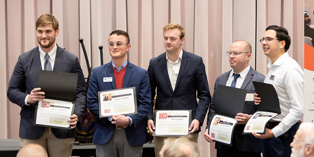 KansasCCIM's tweet photo. Congratulations to Ryan Kerr, Roc Cyphert, Phil Graves, Cadin Limon, Nick Flores, &amp; Christian Drescher on your KS CCIM Scholarships! We wish you the best of luck in obtaining your CCIM Designees. These recipients were recognized at the Annual Lifetime Achievement lunch. https://t.co/Zy06bt7T4C