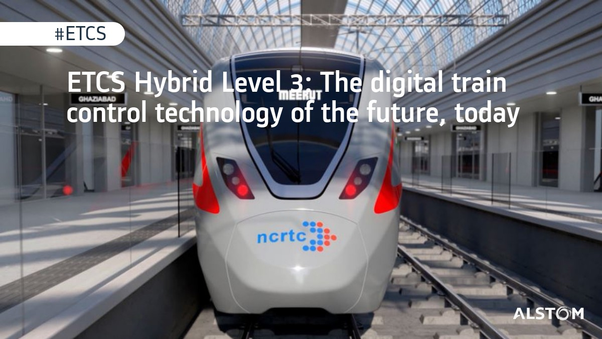 Alstom's tweet image. Supply and installation of Hybrid Level 3 #traincontrol on the 82-km Delhi – Ghaziabad – Meerut Regional Rapid Transit System Corridor. 

The first-of-its-kind semi #highspeed #rail line will reduce the journey time between #Delhi &amp;amp; #Meerut to 60 minutes. ow.ly/AQcv50LNnXM