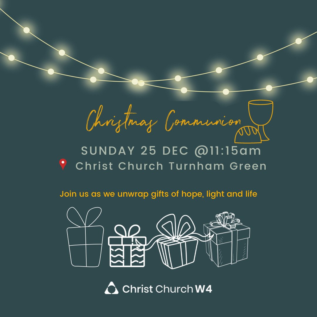 Also this Christmas Day, we will be taking communion together.