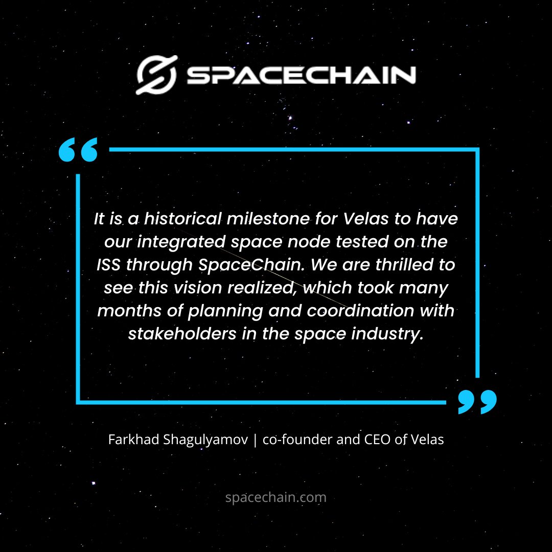 SpaceChain's tweet photo. This successful mission confirms the high customizability of blockchain-enabled space nodes and the feasibility of performing high-speed processing in space. Read on here. https://t.co/KWkRGBbxW5 @SFarkhad @VelasBlockchain
#SpaceX #Falcon9 #BlockchainISS #Decentralization https://t.co/bVWLLfERLE