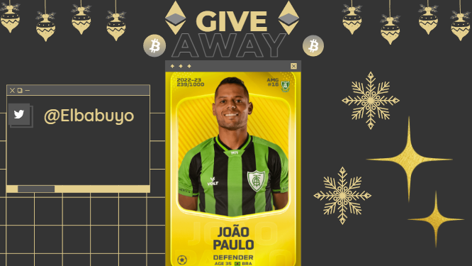 🎁Day 25 #Giveaway #Noel 🎅

 De la part de <a href="/Elbabuyo/">Fc Elbaba</a> Joào Paulo à Gagner 🇧🇷

Bonne chance 🍀

Pour participer 👇

✅RT &amp;❤️
✅Follow <a href="/Elbabuyo/">Fc Elbaba</a> &amp; <a href="/Unpetitgiveaway/">Un Petit Giveaway ?</a>

⏳28/12 à 20h⌛️

#Concours #Crypto #NFTGiveaway #Sorare #ETH #SorareGiveaway #Sorare #Giveaways
