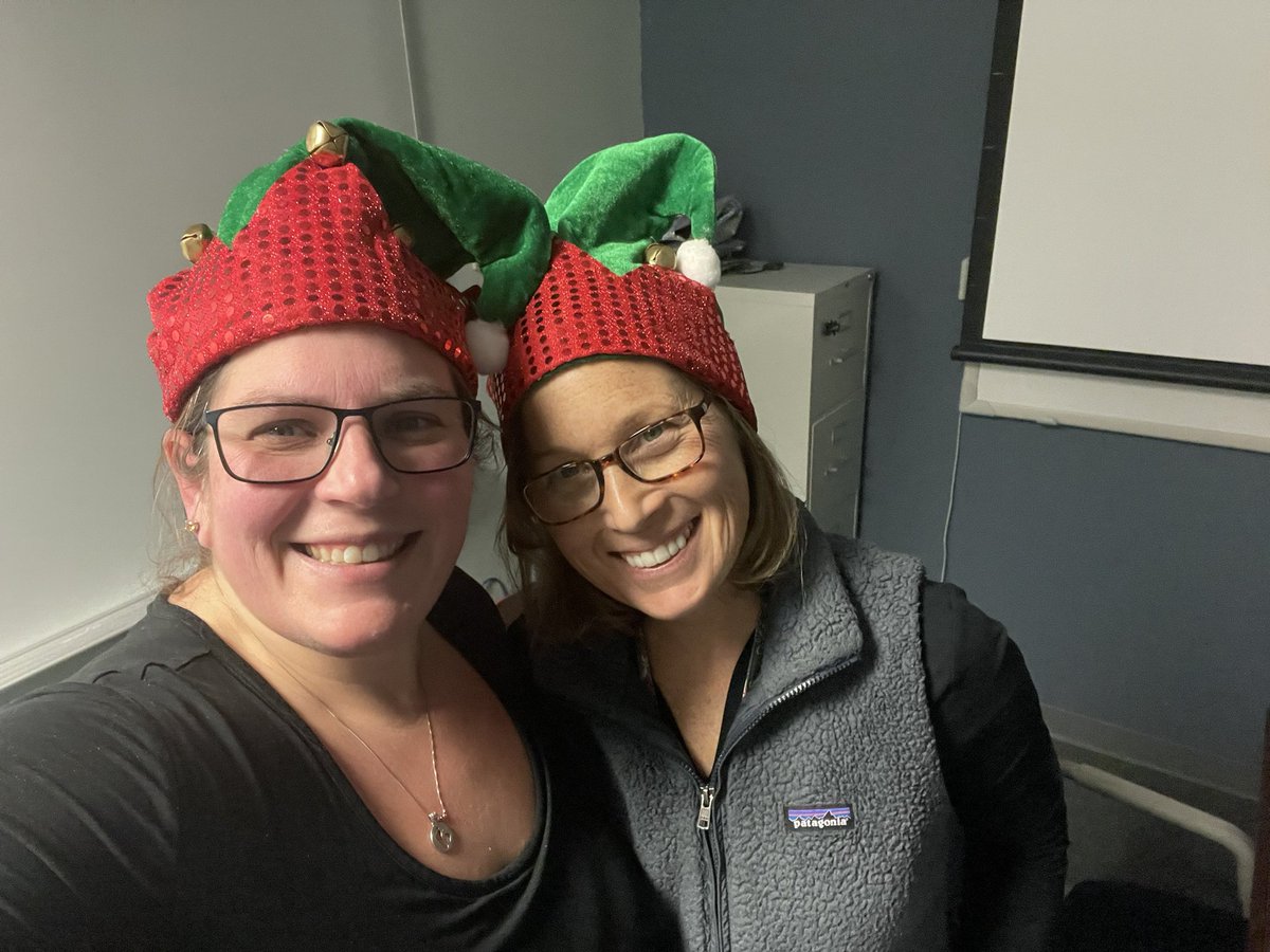 Holiday Twin day at OMS… my Elf buddy!  Thanks @FCPS_OMSLibrary