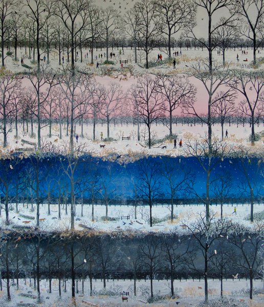 'As Night Falls' by UK painter Emma Haworth #WomensArt 
#ShortestDay #Solstice