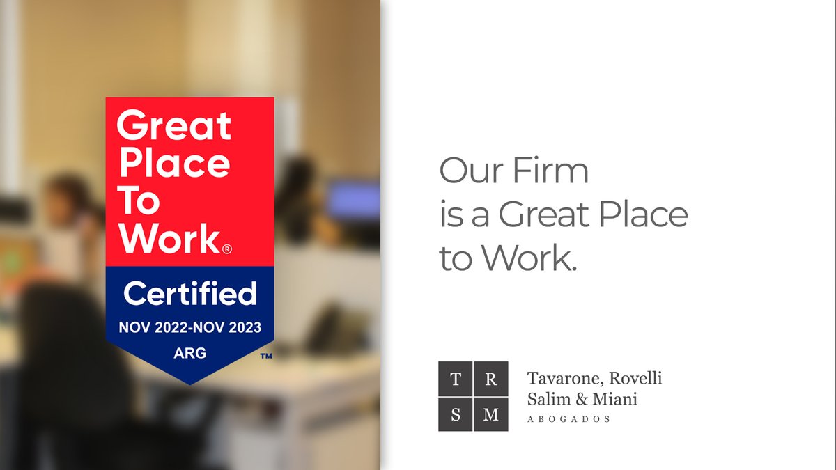 trsymabogados's tweet photo. We're a certified Great Place to Work® in Argentina!
This recognition makes us extremely proud, not only because of what it says about us, but also because it is the direct result of our team’s feedback.
📰 https://t.co/kyrGy1d45c
#GPTW #GreatPlaceToWork #TRSyM https://t.co/FOZpOaf5QS