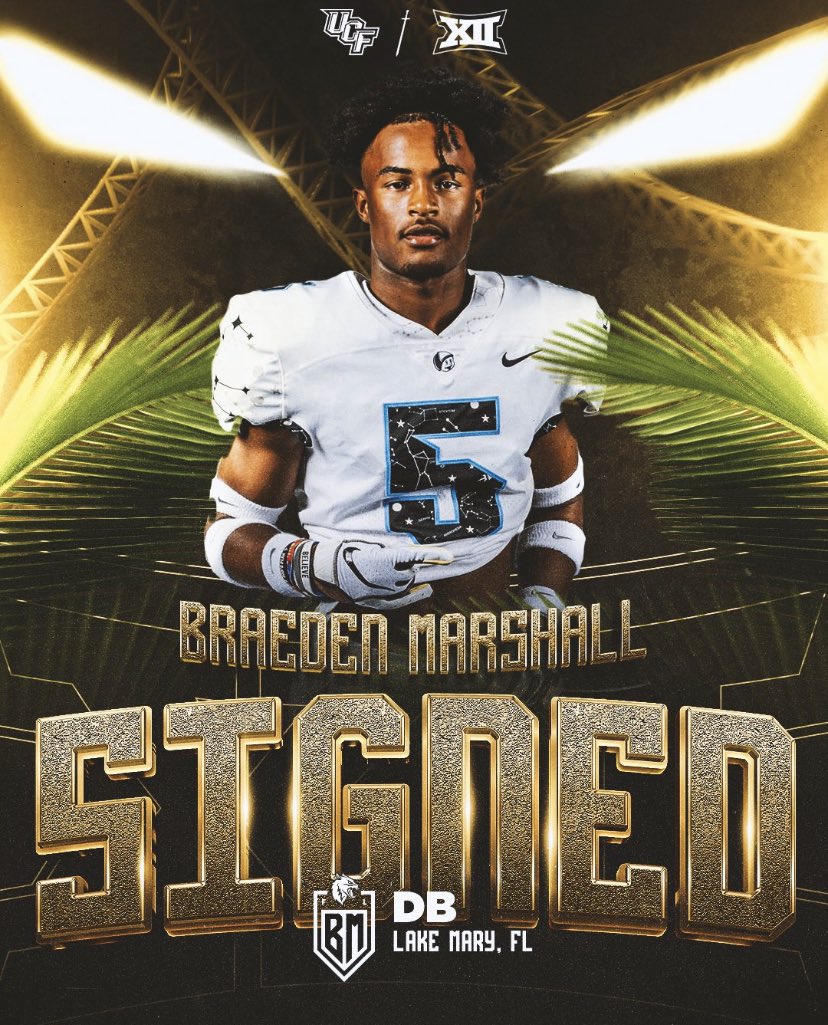 I didn’t expect this addition to the  #BOUNCEHOU23 class⚔️

Braeden Marshall (@MarshallBraeden) has OFFICIALLY SIGNED to the #Knights!

I really though #Auburn would end up getting him with his entire family being alums but beyond PUMPED he chose to stay with #UCF⚔️