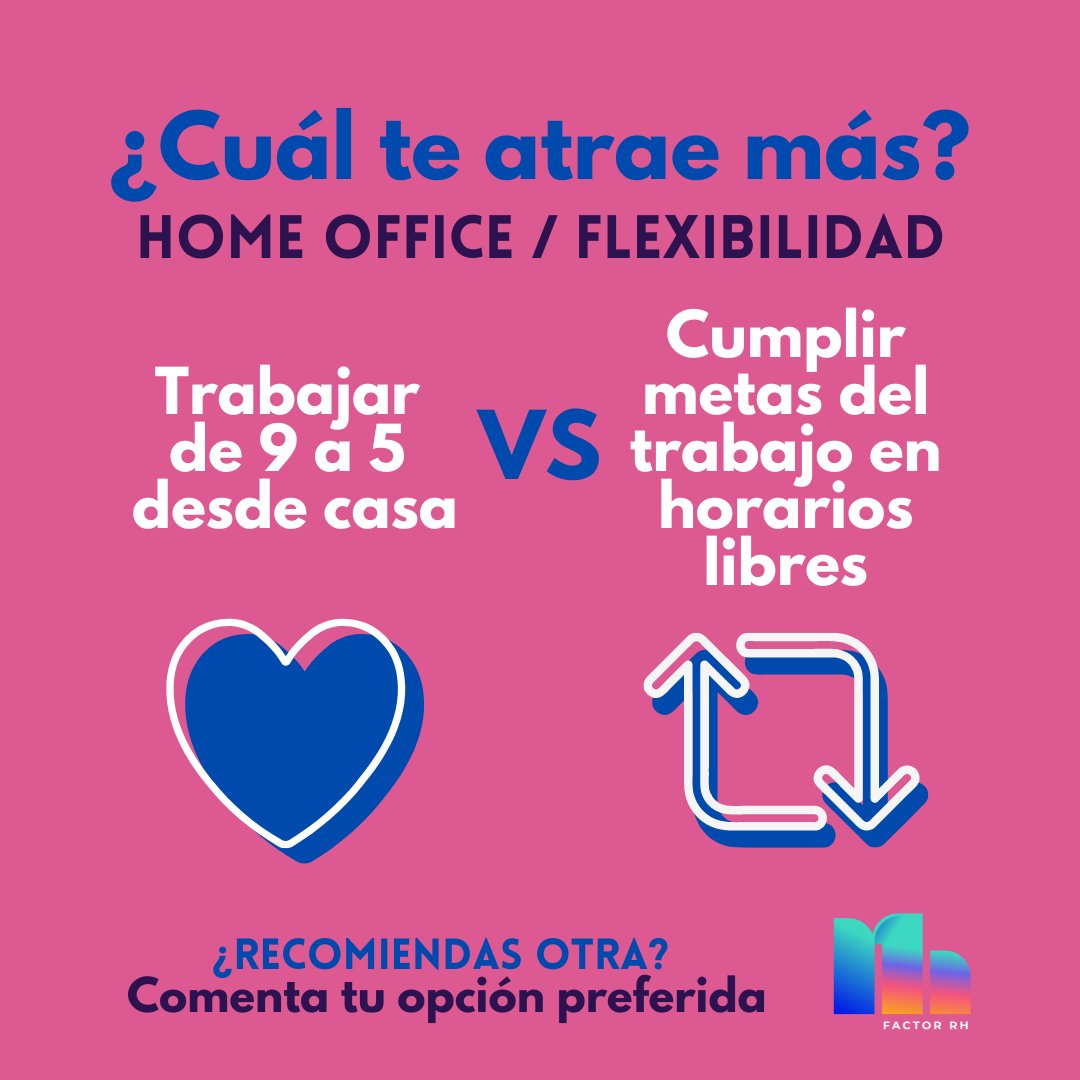 _FactorRH's tweet image. ¿#HomeOffice o #Flexibilidad en el trabajo? Con la llegada de la pandemia, ha surgido una variedad de métodos laborales en la oficinas de todo del mundo. ¿Ustedes cuál prefieren? 
#FactorRH #TrabajoEnCasa #RRHH #Mexico