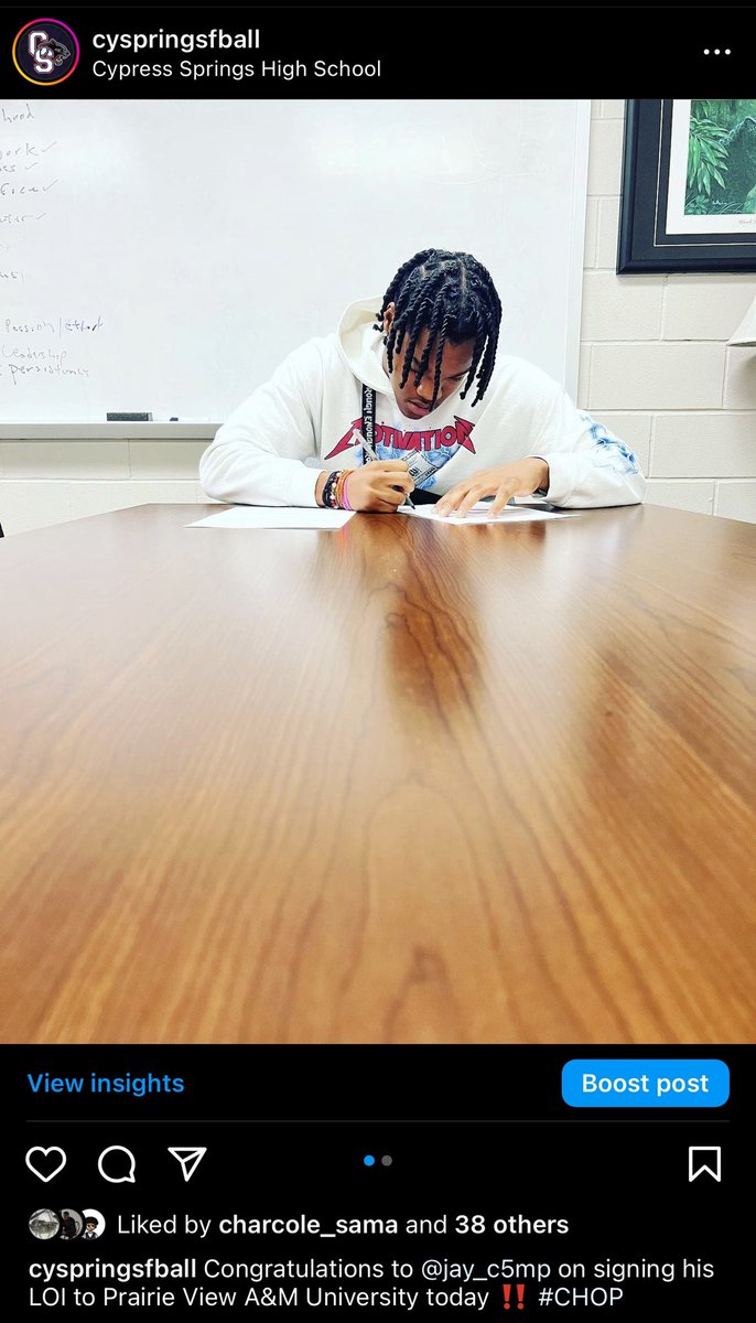 Congratulations to <a href="/jayvenjackson6/">Jayven Jackson⭐️</a> on signing his LOI to <a href="/PVAMUFootball/">SPOT THE BALL ☔️</a> today ‼️ #CHOP 🪓
