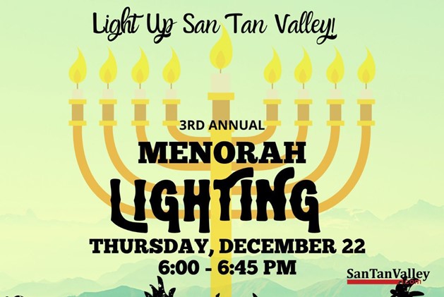 ExpCorpsCG's tweet photo. San Tan Valley's 3rd Annual Menorah Lighting taking place this year, Thursday, December 22, 2022. The event will begin at 6:00 PM and is open to all families in the area. Come enjoy donuts, latkas, music, and gifts for children.
https://t.co/ifnck34aiF https://t.co/zYAcoFQjor