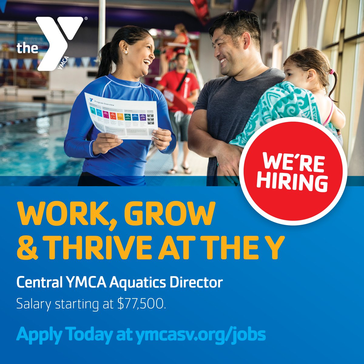 Our Central YMCA is searching for an Aquatics Director. Are you passionate about water safety, swim lessons and leading a great aquatics team? Apply today: ow.ly/KSoW50M9JFn