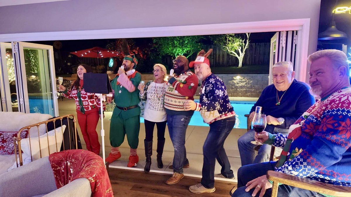 Greater6970's tweet image. #IsItFun We work hard then we PLAY HARD! Thank you to our gracious hosts Jack &amp;amp; Paige for hosting the #rotaryclubofgreatergainesville Holiday Gathering at "Jackhammers"! The White Elephant Gift Exchange and Karaoke singalongs were thoroughly enjoyed by all (1/3) #wearegreater6970