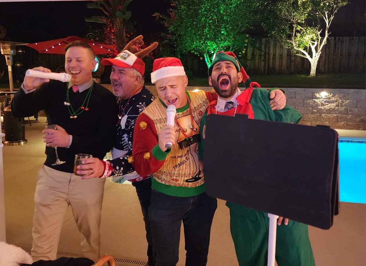 Greater6970's tweet image. #IsItFun We work hard then we PLAY HARD! Thank you to our gracious hosts Jack &amp;amp; Paige for hosting the #rotaryclubofgreatergainesville Holiday Gathering at "Jackhammers"! The White Elephant Gift Exchange and Karaoke singalongs were thoroughly enjoyed by all (1/3) #wearegreater6970