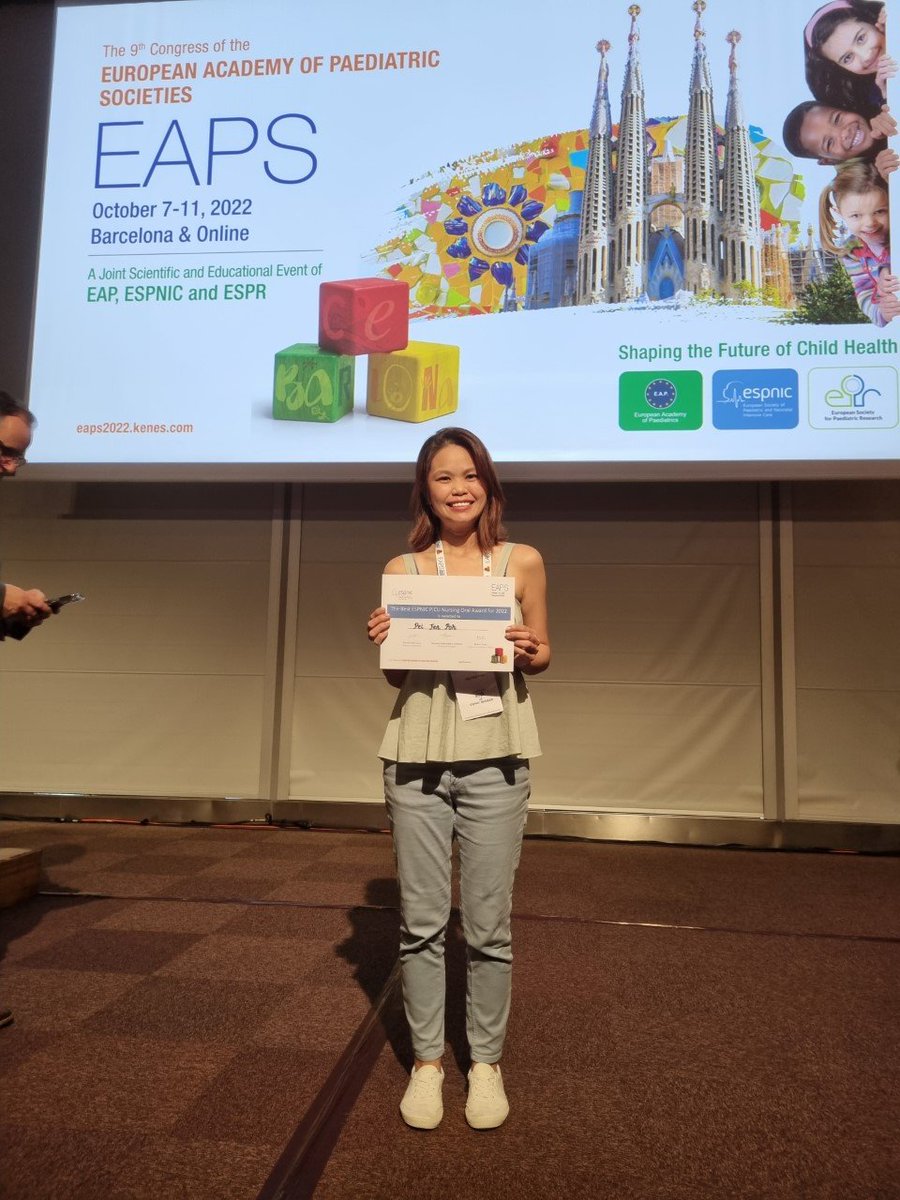 ESPNIC_Society's tweet photo. Let's continue with the winners of #EAPS2022 ๐
This time the Q&A goes to... the #ESPNIC Nursing - Best #PedsICU poster award winner๐๐ป @PeifenPoh #ESPNICNurses ๐ฅ https://t.co/pdmpWzHVHl