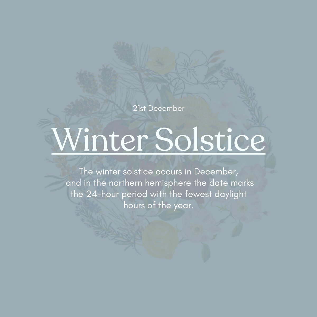Did you know, today marks Winter Solstice? ❄️

Solstice, meaning ‘to stand still’ is the day that the Sun travels the shortest path through the sky, and that day therefore has the least daylight and the longest night. 🌗

#weleda #skinfood #weledaskinfood #wintersolstice