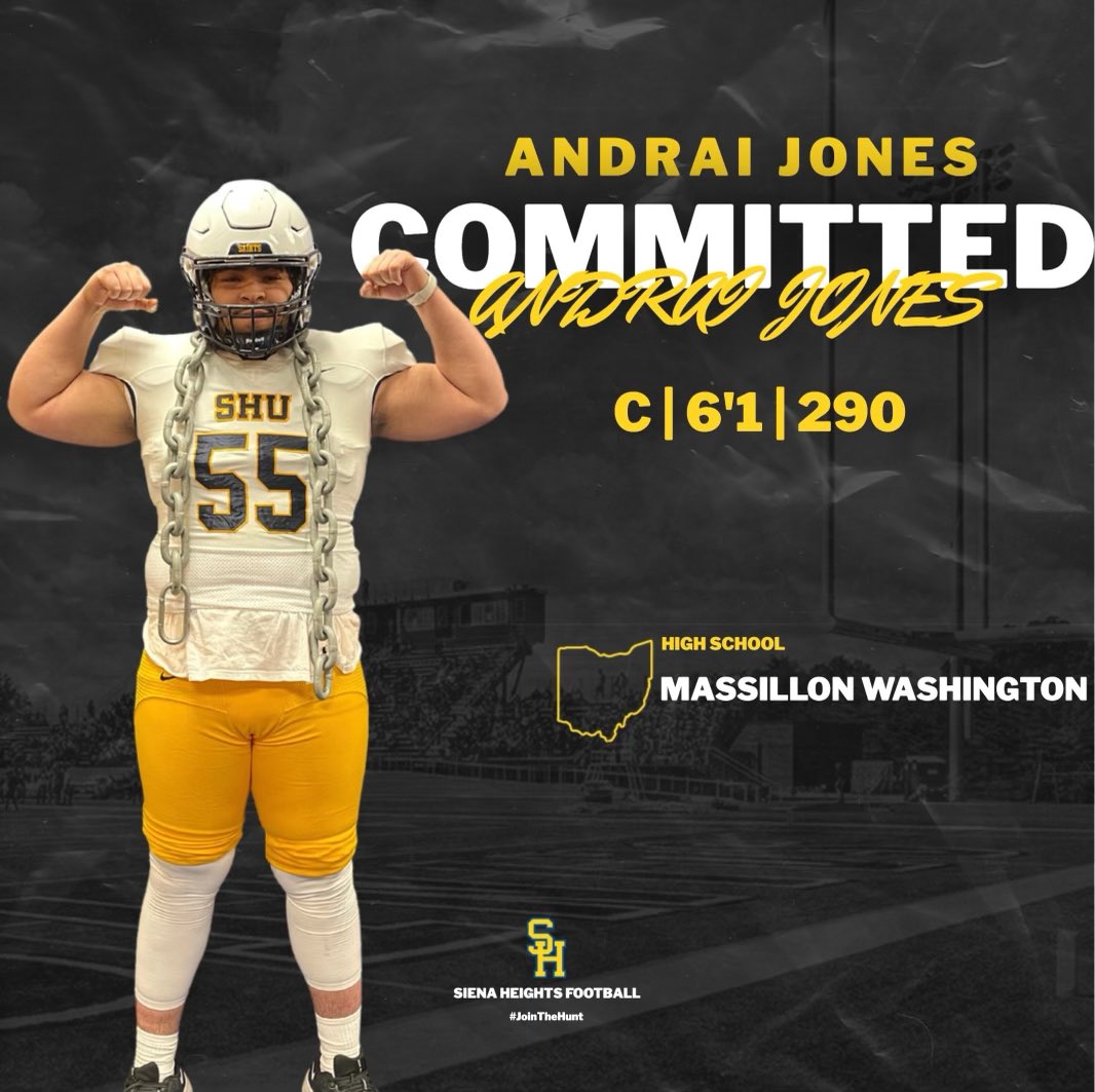 JonesAndrai's tweet photo. First off, I would like to thank all the coaches who have recruited me. I would also like to thank God and my family. With that being said, I am 100% committed to Siena Heights University. @Coach0z @CoachShaah @CoachCZT @Coach__Bohl @CoachKohn12 @CoachMorton2022 @CoachNMoore https://t.co/D06xg5zA1i