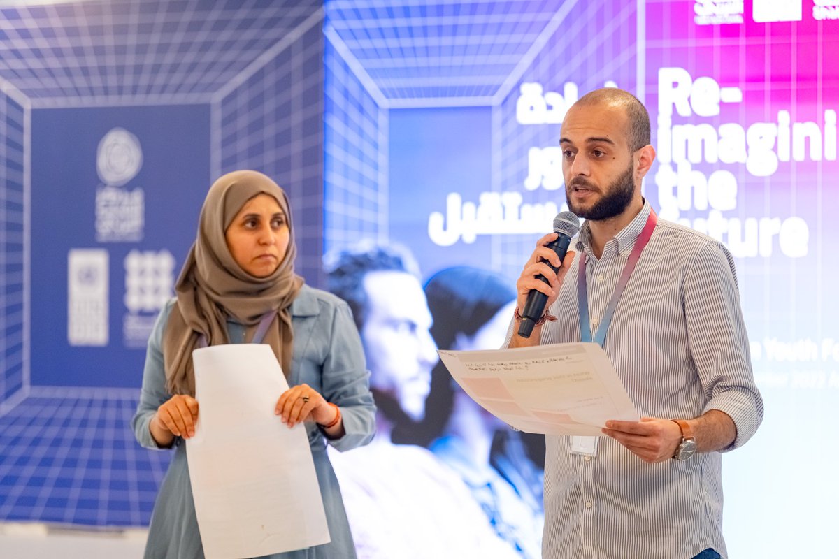 AlaIsbeitan's tweet photo. Remarkable experience being a youth delegate with @UNDP and @ArabYouthCenter. We have found the platform to voice our opinion on significant matters for the Arab young generation. Arab youth share similar vision to imagining a future of justice, equality and development https://t.co/kE7hXEtaKf