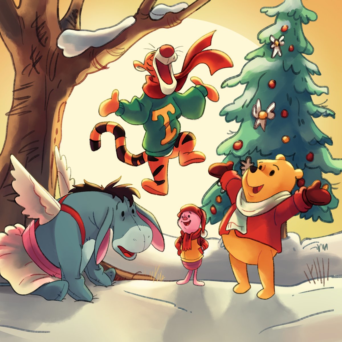 Disney's tweet photo. Even on the #FirstDayOfWinter, true friendship will always keep you warm. 💛 https://t.co/9uXwUi4OC5