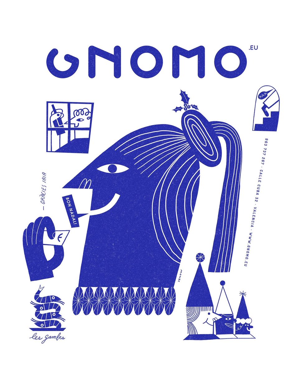 MiguelMonkc's tweet photo. Uno de mis trabajos favoritos este año fue para @gnomoeu -tienda de regalos en el barrio de Ruzafa en Valencia- cada año Gnomo encarga una campaña gráfica de Navidad a artistas locales. Mi concepto este año son las tradiciones que rodean la navidad -Nadal- valenciano. https://t.co/sJ8HVfqw4s