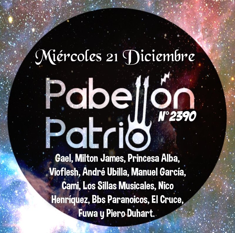 Pabellón Patrio (@pabellonpatrio) on Twitter photo Hoy en #PabellónPatrio <a href="/SoyGaelMusica/">Gael</a> <a href="/miltonjames_/">Milton James</a> <a href="/princesa__alba/">princesa alba</a> <a href="/Vioflesh2/">Vioflesh</a> <a href="/Andreubilla/">André Ubilla</a> <a href="/manugarpez/">Manuel García</a> #Cami <a href="/SillasMusicales/">Los Sillas Musicales</a> #NicoHenriquez <a href="/bbsparanoicos/">Bbs Paranoicos</a> <a href="/el_cruce/">el_cruce</a> <a href="/fuwabanda/">Fuwa Banda</a> <a href="/PieroDuhart/">Piero Duhart</a> Toda la info en nuestro Facebook facebook.com/10006332706194… Hoy en #PabellónPatrio <a href="/SoyGaelMusica/">Gael</a> <a href="/miltonjames_/">Milton James</a> <a href="/princesa__alba/">princesa alba</a> <a href="/Vioflesh2/">Vioflesh</a> <a href="/Andreubilla/">André Ubilla</a> <a href="/manugarpez/">Manuel García</a> #Cami <a href="/SillasMusicales/">Los Sillas Musicales</a> #NicoHenriquez <a href="/bbsparanoicos/">Bbs Paranoicos</a> <a href="/el_cruce/">el_cruce</a> <a href="/fuwabanda/">Fuwa Banda</a> <a href="/PieroDuhart/">Piero Duhart</a> Toda la info en nuestro Facebook facebook.com/10006332706194…