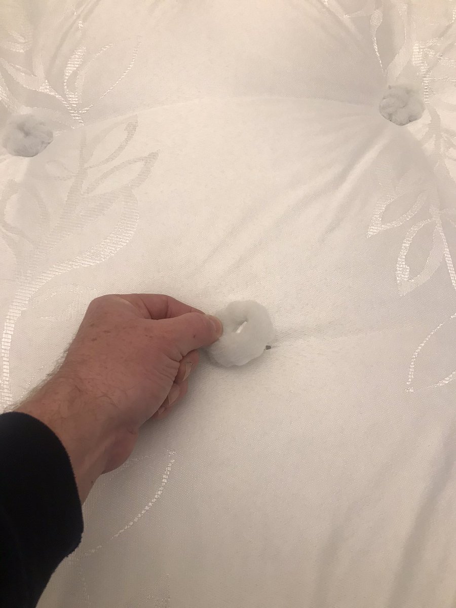 25shed's tweet photo. @Dreams_Beds My mattress was delivered today and it is faulty.  One of the spongy things is not being held on and the strip thing is not through the mattress.  No idea what those bits are called.  I paid an awful lot and this is very disappointing so please do something soon. https://t.co/ntrW4FCyXN