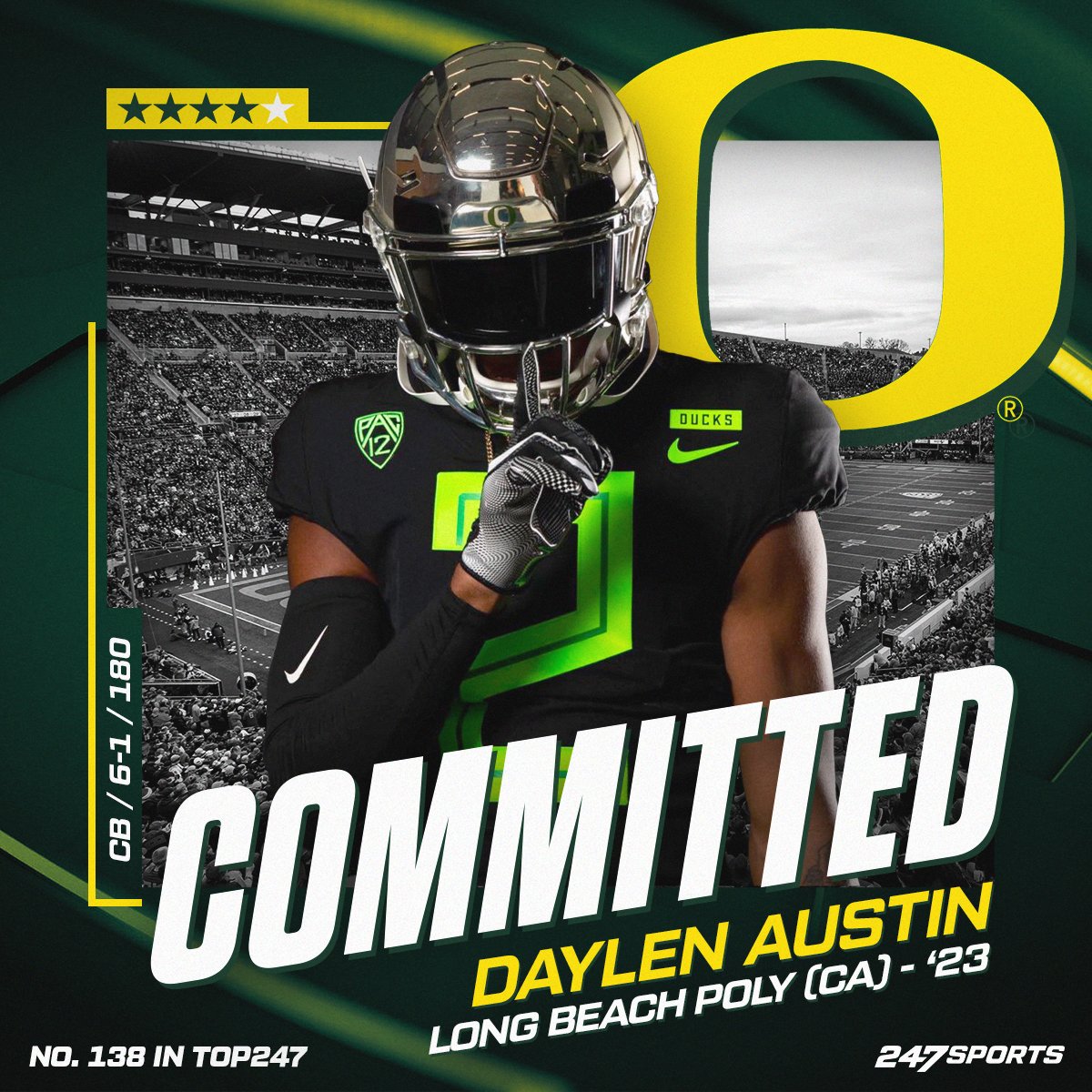 BREAKING: Long Beach Poly (Calif.) DB Daylen Austin has flipped his #commitment from #LSU to #Oregon and breaks down why he chose the #Ducks 247sports.com/Article/Former…