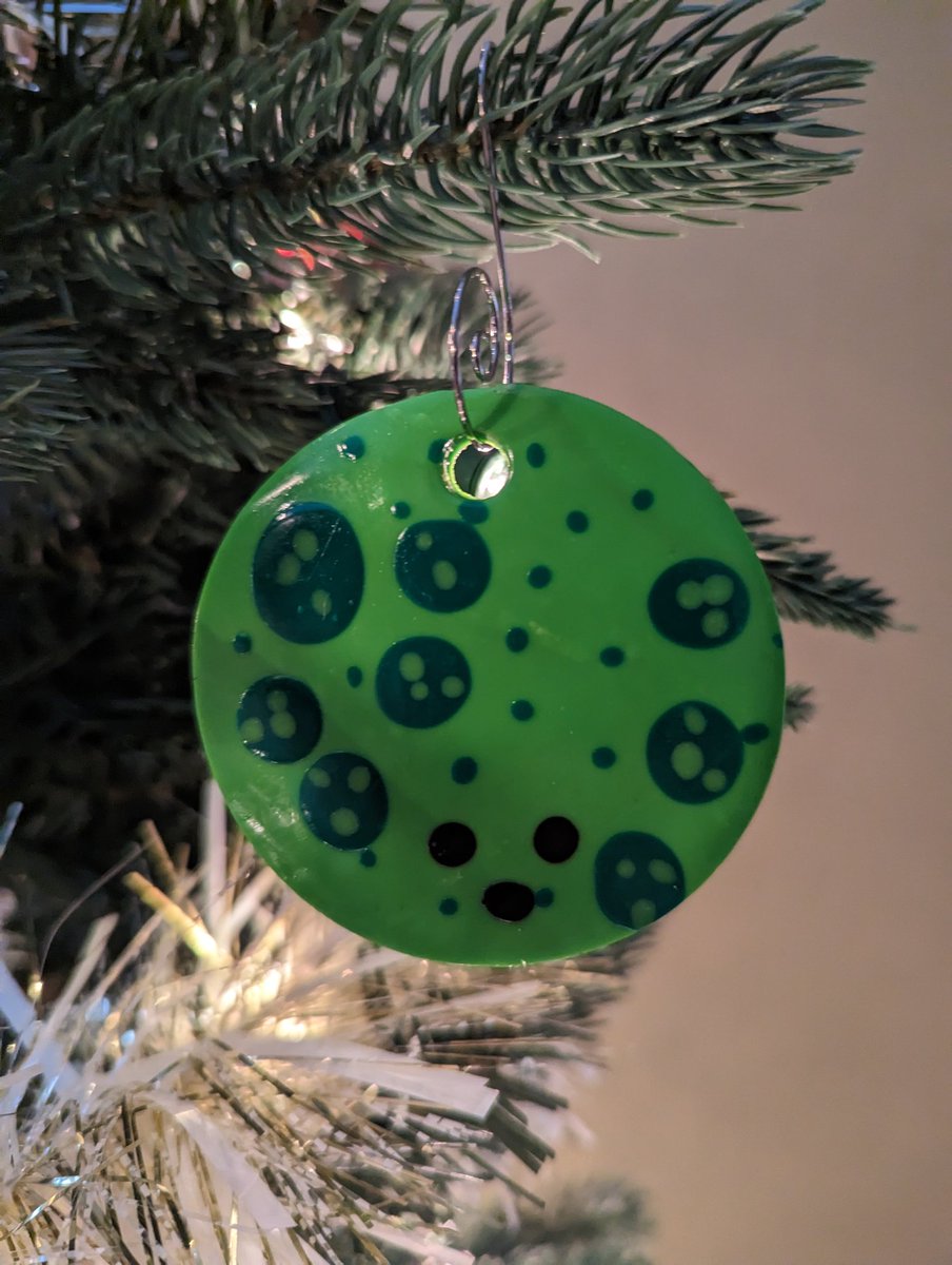 cdmacquarrie's tweet photo. Mom sent us some homemade microbe ornaments #Volvox #Paramecium #Tardigrade #Hydra #proTistTheSeason #Yulekaryotes https://t.co/kpRCAR3h9F