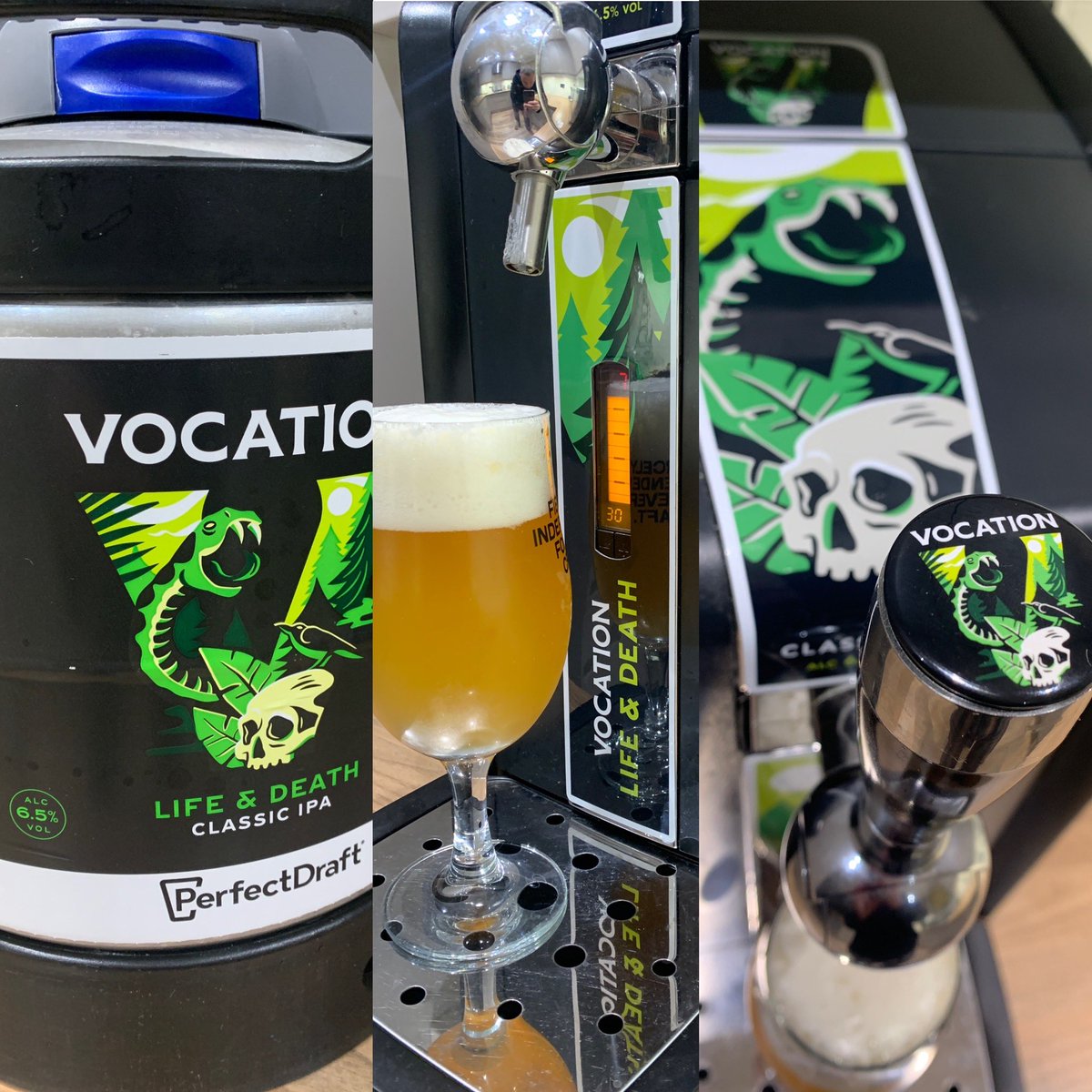 theBishopis's tweet photo. Locked &amp; loaded 🍺 THE BEST beer EVER on the @TheBeerHawk @perfectdraftuk out of the 41 kegs I’ve tried this is AWESOME @vocationbrewery Life &amp; Death classic IPA 6.5 % 🐍 ☠️ 👌🏼 HAPPY CHRISTMAS 🎅🏽🍺 #bestbeerever https://t.co/rVwYqNiaqb