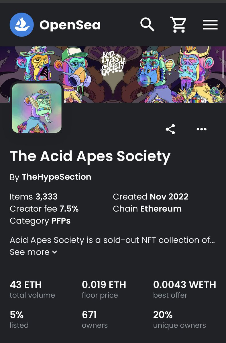 tonnieofficial's tweet photo. Growth✨ @AcidApesSociety 
#NFTCommunity #ETH #goapeshit https://t.co/uOTXP6KyJa