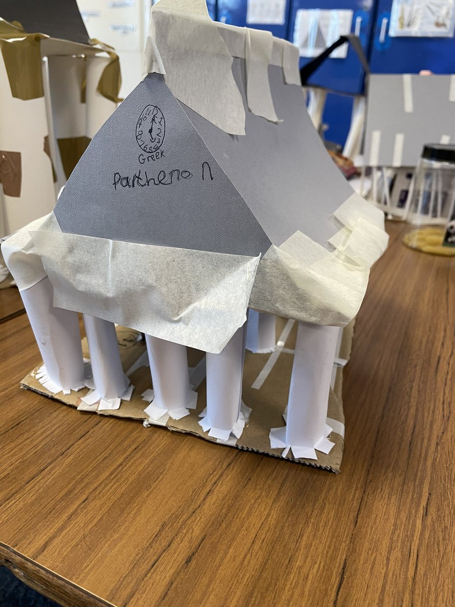 pikemereschool's tweet image. Great DT work Year 4! We have been designing and building a model Parthenon. We have reflected in what went well and what we could do to improve them! #DTprojects