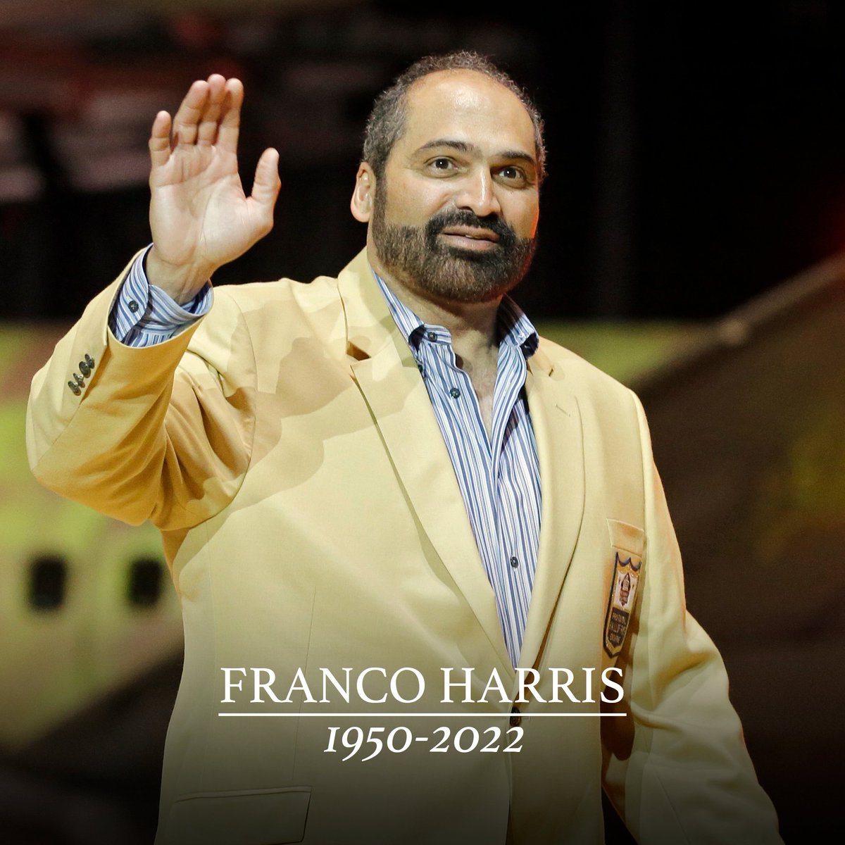 NFL's tweet photo. We are heartbroken to hear about the passing of 4x Super Bowl Champion, Hall of Famer and the man behind the "Immaculate Reception,” Franco Harris.

Our thoughts are with his family and loved ones during this difficult time. Franco's legacy and impact will live on forever. https://t.co/tmmQKo6IJ8