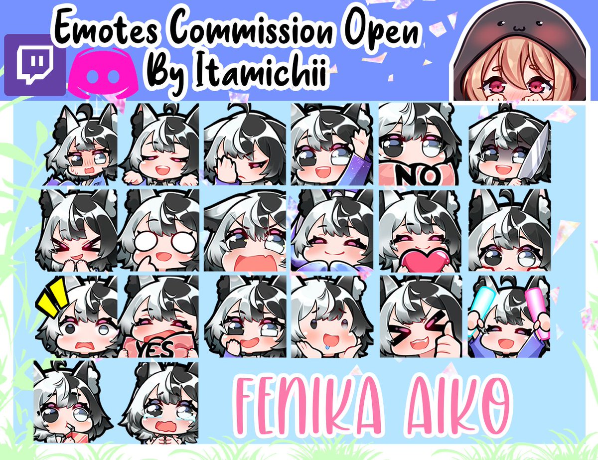 itamichii's tweet photo. ✨COMMISSIONS OPEN✨

🌸$15 for each emote 
🌸RTs appreciated!

#commissionsopen #commissions #emote #emoteartist #twitchstreamer #subbadges #twitchaffiliate #twitchpartner #twitch https://t.co/K7rVdcfG1f