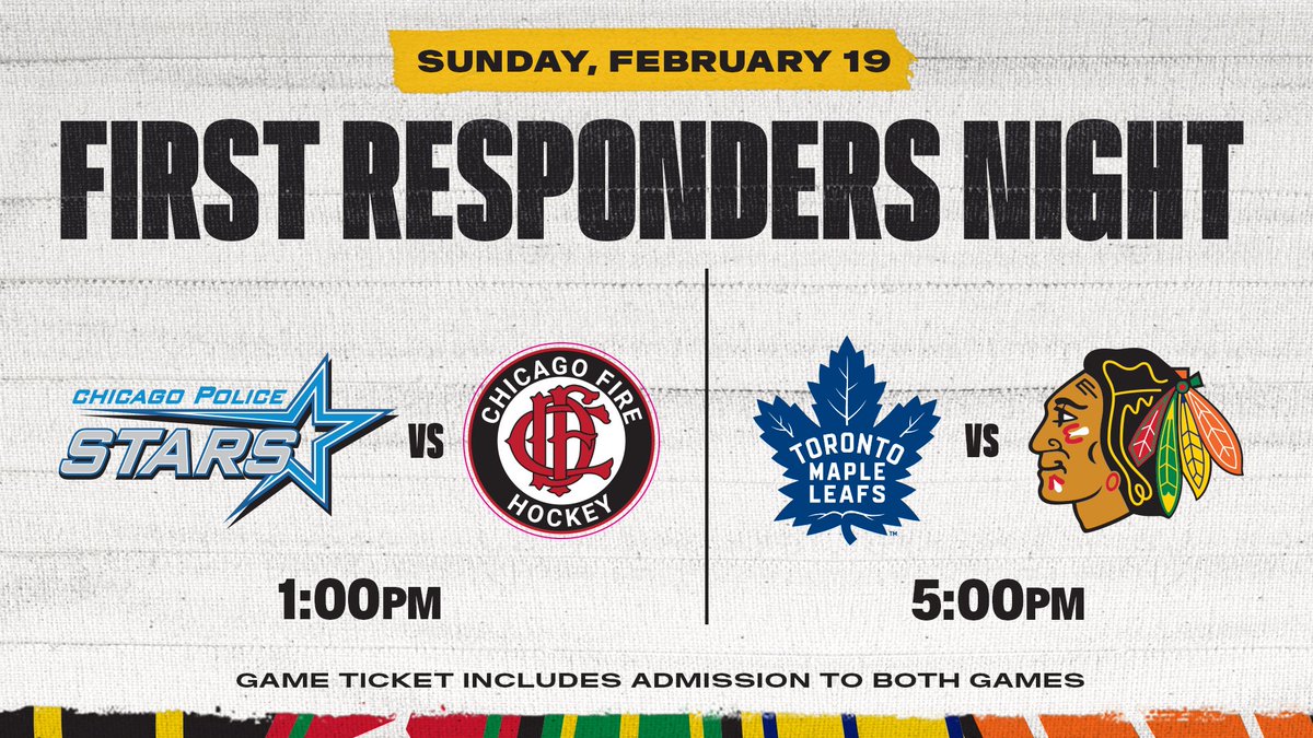 Come join us at the United Center for First Responders Night! Tickets can be purchased at chicagopolicehockey.org