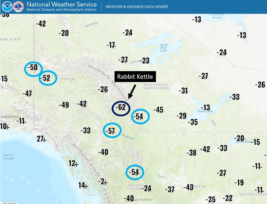 Tom Niziol on Twitter "For those keeping score, the temperature at Rabbit Kettle NT is now down