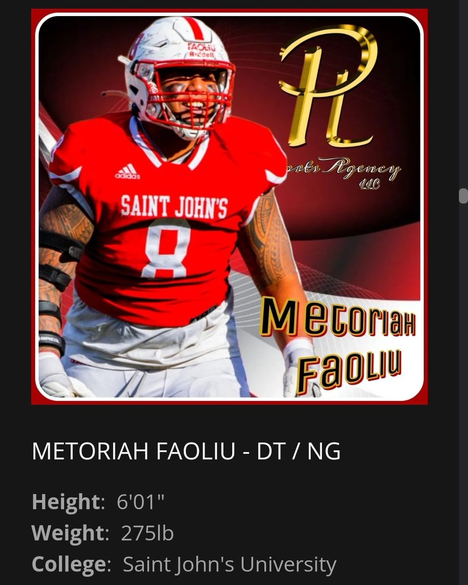 Welcome to the #ProLevelFamily <a href="/metoriah93/">metoriah faoliu</a> 💪🏈 #2023DraftEligible

Contact: buddy@prolevelagents.com