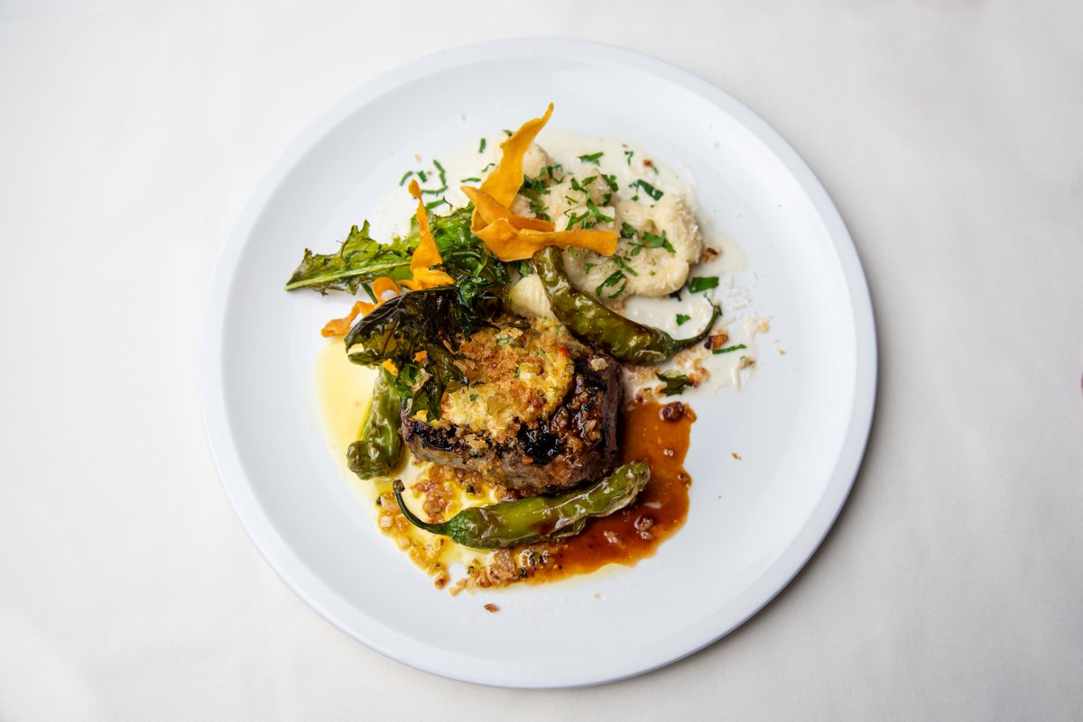 A work of art 🎨 Chef's Colorado Lamb Sirloin with parslied halloumi crumbs, piccalilli butter &amp; maria’s handmade ricotta cavatelli #SeeYouAtScampo