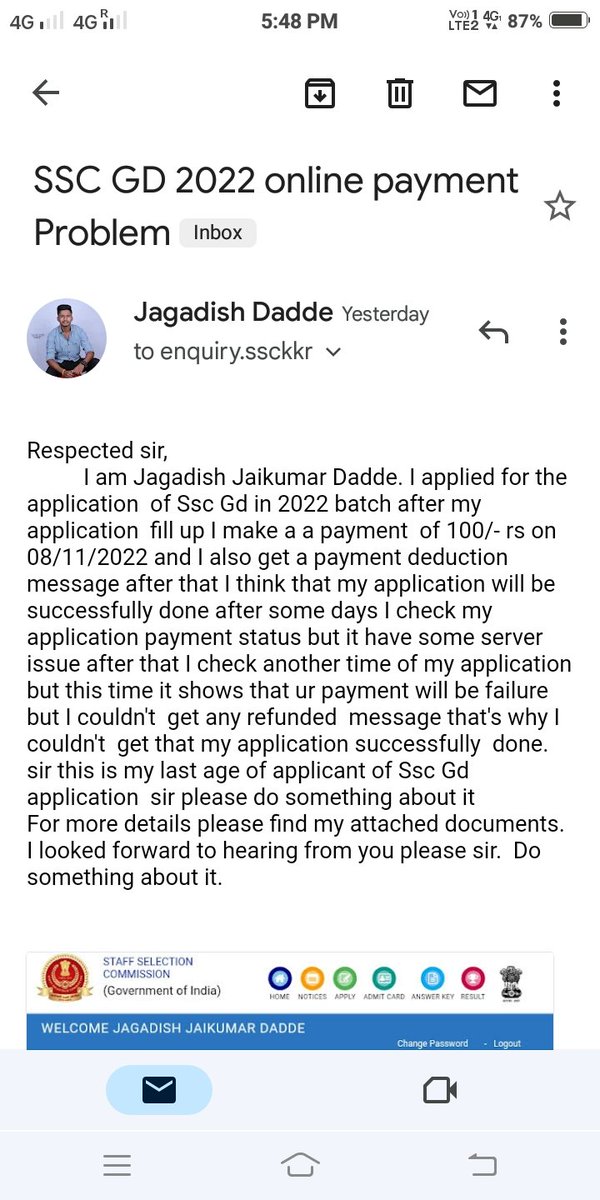 jagadish_dadde's tweet photo. @ssc_official__ 
Please say solution for SSC GD 2022 ONLINE PAYMENT. 
You say "When payment was failure then check status 48 hours completed".
Then what I can do when application date also end before 48 hours? 
Please REOPEN Only ONLINE PAYMENT MODE. 
@ssc_official__ 
@ssc_chief https://t.co/vA1mP5jQbw
