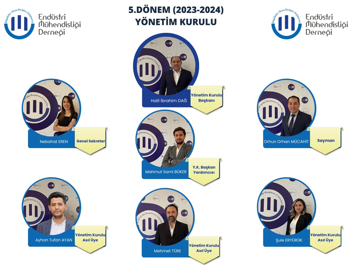 Endüstri Mühendisliği Derneği 2023-2024 Yılı Yönetim Kurulu Ekibi Belirlendi!! Başarılı Bir Dönem Diliyoruz!!
#endüstrimühendisliğiderneği #yenidönemseçimiyapıldı
#yenibaşkanyeniekip
#hayırlıolsun
#enmderyeniyönetimkurulu5dönem