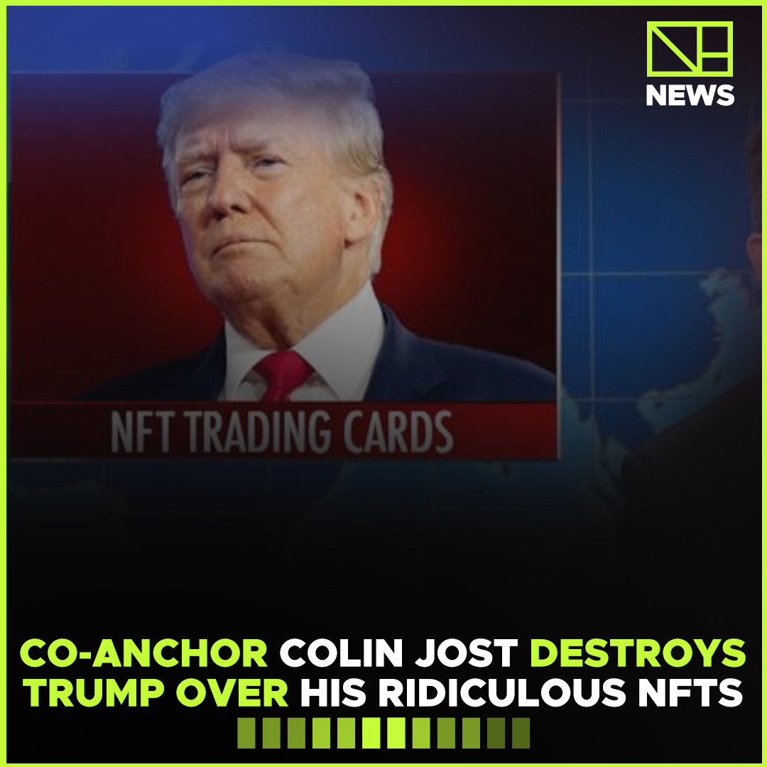 thenftist's tweet photo. Co-anchor Colin Jost questioned the timing of former President Donald Trump’s NFT collection release in a fiery takedown on “Saturday Night Live.”

Follow 👉 @thenftist 

#nfts #nft #nftart #nftcommunity #nftcollector #nftartist #crypto #digitalart #cryptoart #ethereum https://t.co/n9LybMAgxs