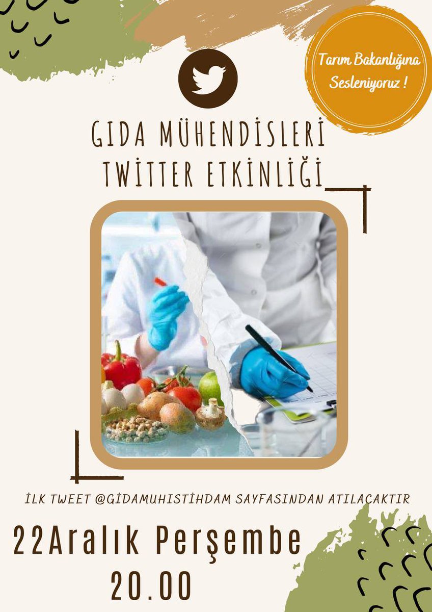GidaMuhIstihdam's tweet photo. Yarınki etkinliğimize meslektaşlarımızı ve bizlere destek olmak isteyen herkesi bekleriz ☺️ gıda mühendisleri olarak güzel başarılar yakalayacağız inancımız tam 🙏🏻🌸 birlikte daha güçlüyüz arkadaşlar 💪🏻 https://t.co/RKbKw6U8NG