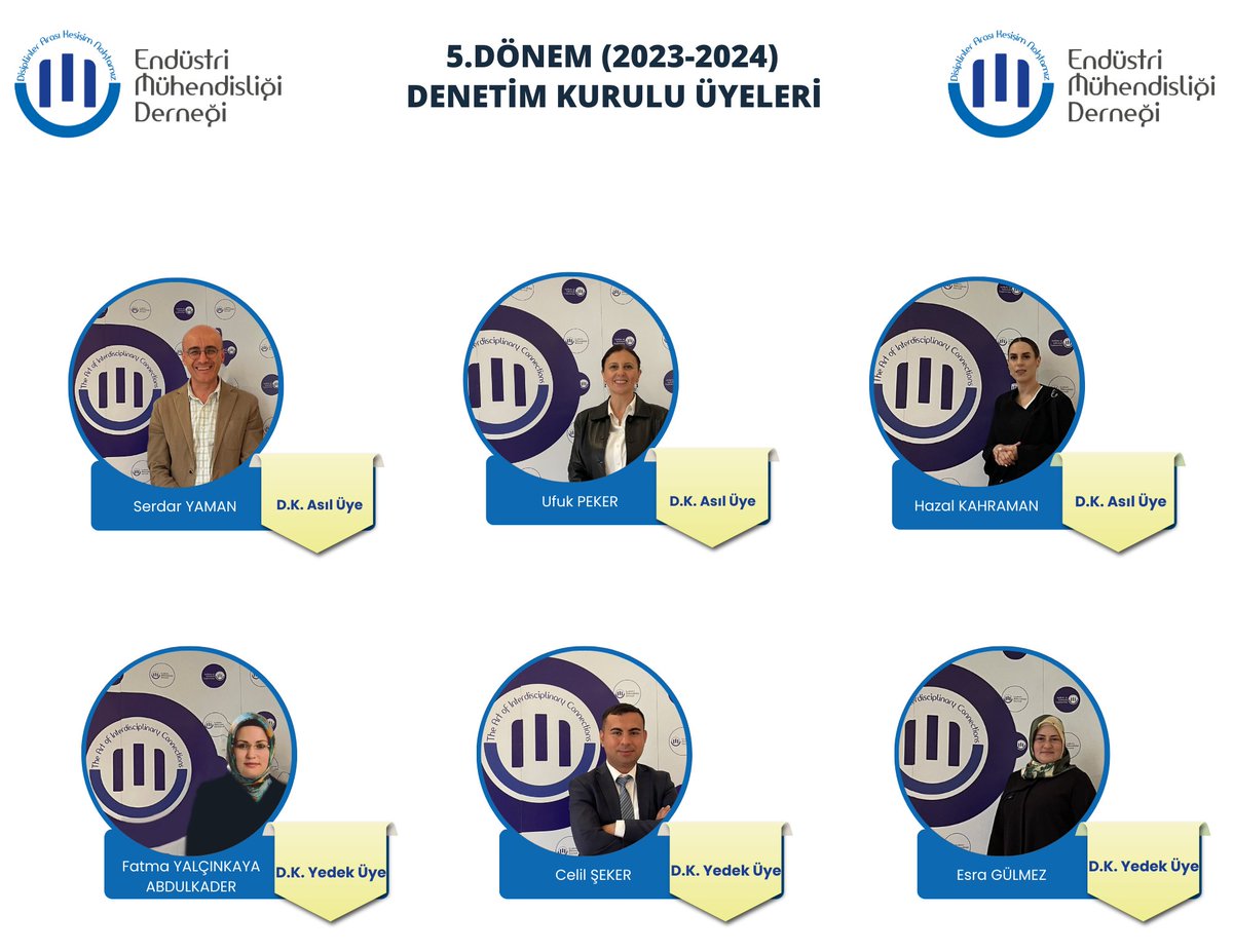 Endüstri Mühendisliği Derneği Yeni Dönem Denetim Kurulu Seçildi! Ekibe Hayırlı Olsun!
#enmderdenetimkurulu
#yenidönemdenetimekibi