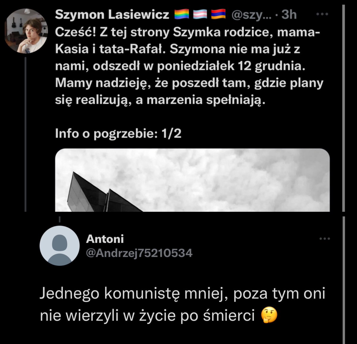 bingeshrex's tweet photo. Jakim skurwysynem trzeba być by napisać coś takiego rodzicom po śmierci ich dziecka? https://t.co/TgQl7Ayrmc