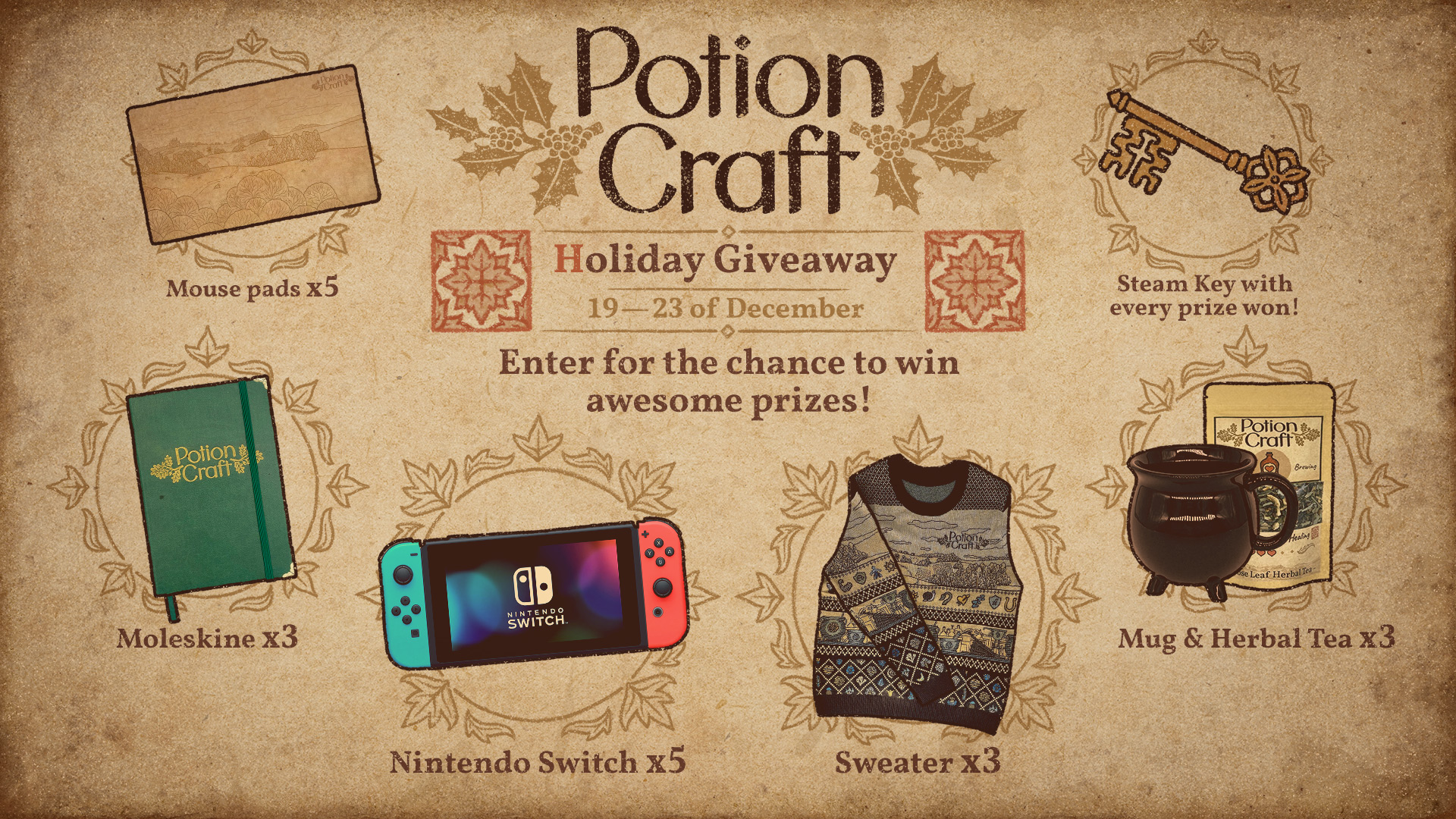 Potion Craft - Alchemist Simulator on Twitter: "Time to reveal our mystery  prize! 😉 Potion Craft is coming to Nintendo Switch &amp; we've got 5 Nintendo  Switch Consoles to be won! Enter