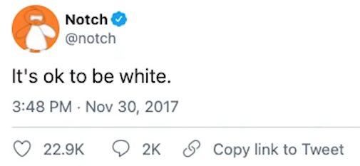LGcommaI's tweet photo. #Geschichte:#History 

#MarkusPersson  [aka Notch] zwitscherte in 2017: #ItsOkayToBeWhite: https://t.co/EnI8pxbEfm