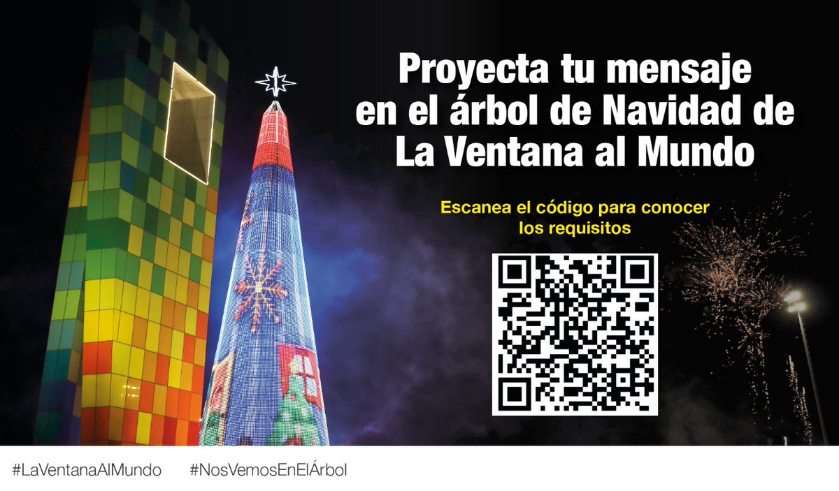 _VentanaAlMundo's tweet photo. Escribe un mensaje navideño de 60 caracteres utilizando el hashtag #NosVemosEnElArbol. 

Seleccionaremos los mensajes para proyectarlos en el árbol de Navidad más hermoso de Colombia. https://t.co/CThkEhGUWF