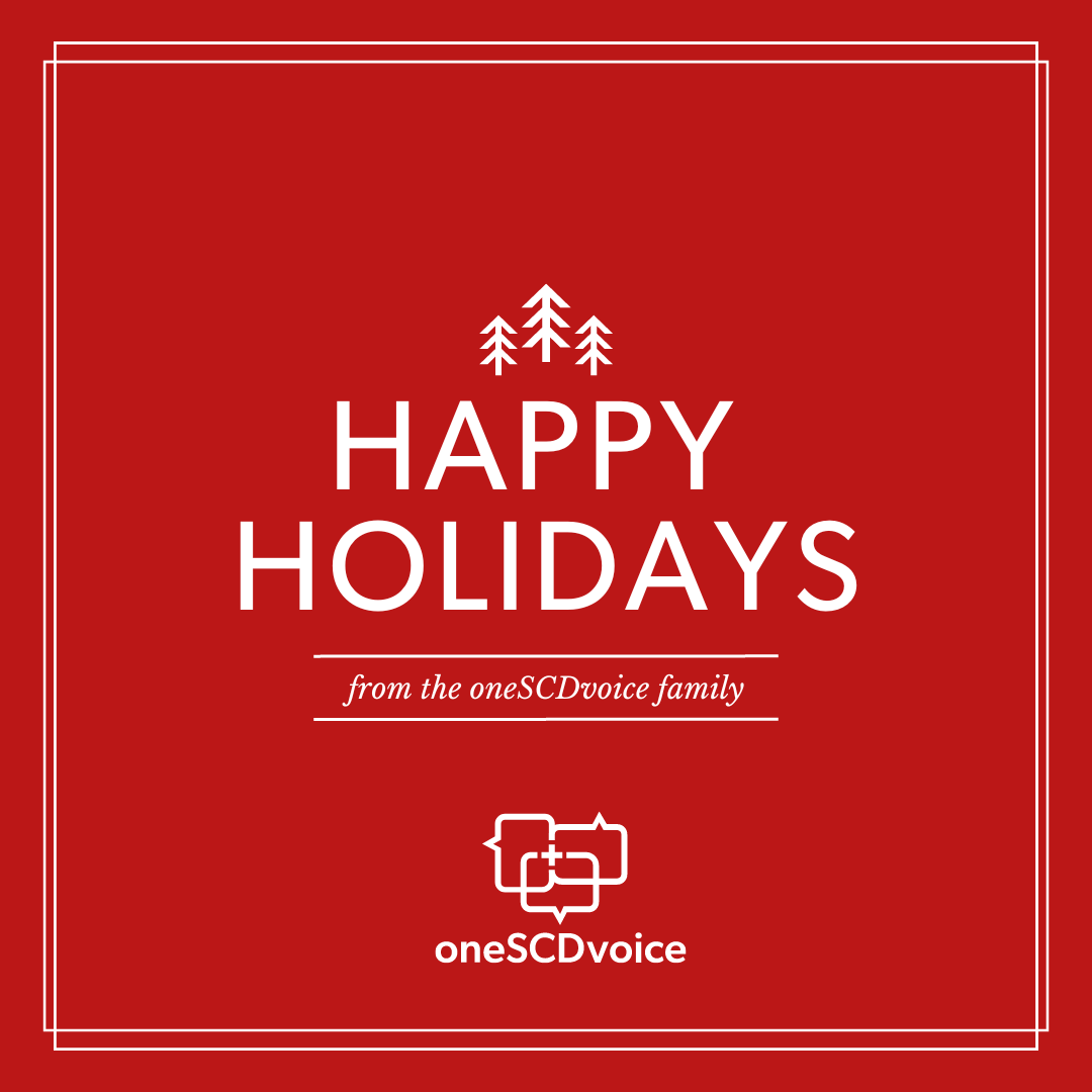 oneSCDvoice's tweet photo. Happy Holidays from all of us at oneSCDvoice. We hope your holidays are filled with joy and laughter through the New Year.
#HappyHolidays #oneSCDvoice https://t.co/nzBix083dl
