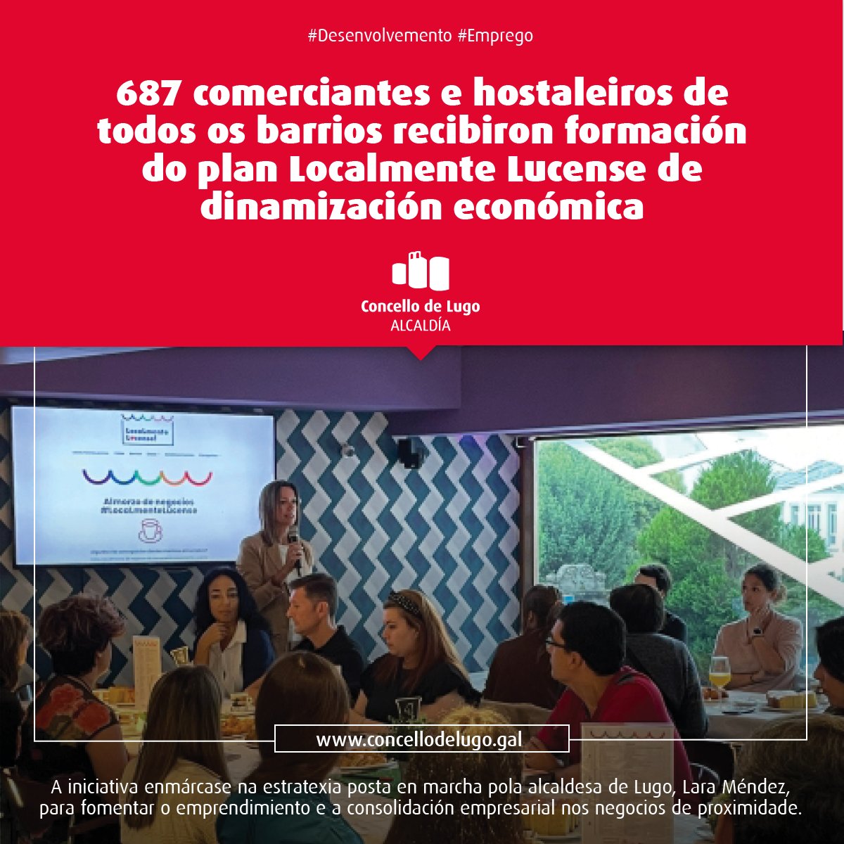 concellodelugo's tweet photo. 🤓🛍✅ Balance positivo en relación aos cursos de formación online e asesoramento a comerciantes e hostaleiros de #Lugo inscritos no movemento #LocalmenteLucense
 
💻 Formación online: 87 empresas
🎁 Escaparatismo, iluminación e envoltorios: 600 establecementos https://t.co/AOGw9iPmTU