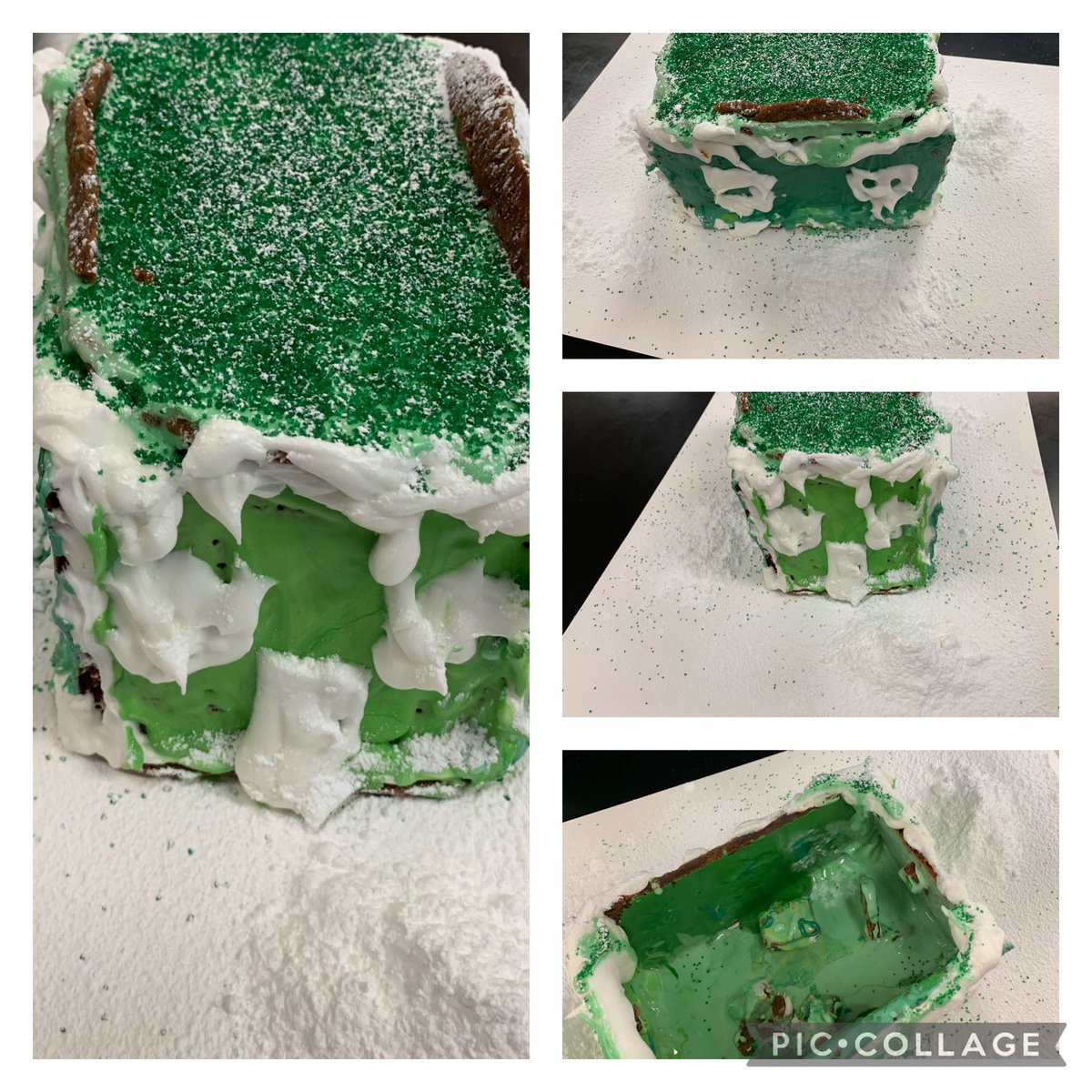 CulinarySHHS's tweet photo. Gingerbread House. They had a lot of fun. Great team building activity. https://t.co/T68qL8i5TG