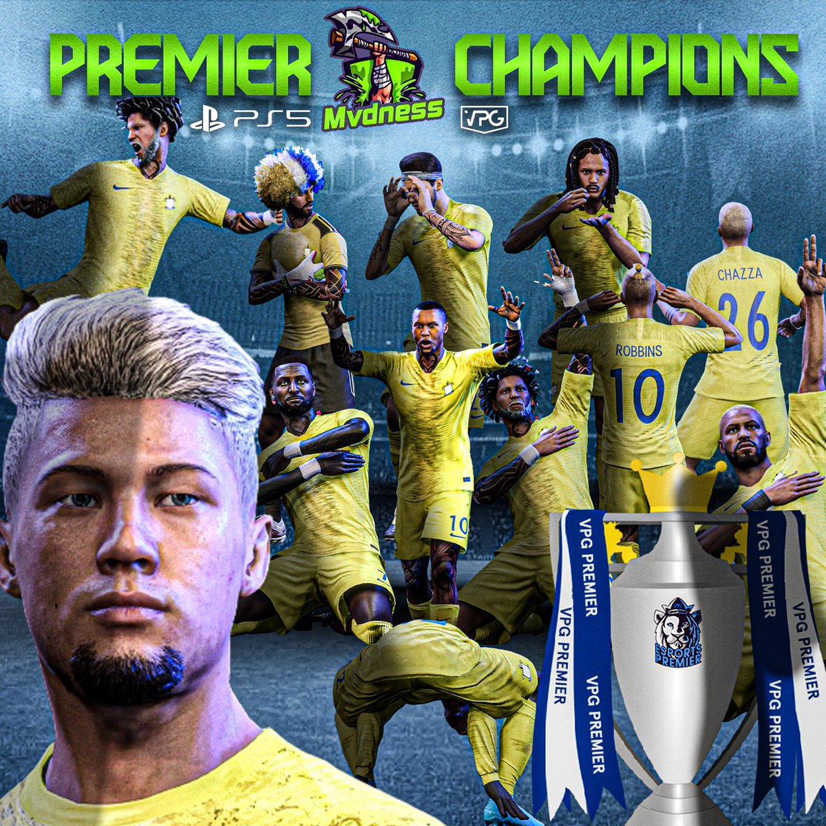 Virtual Pro Gaming (@officialvpg) on Twitter photo The ๐โs of ๐ช๐บ!
The 22nd Champion of the <a href="/VPGPremier/">VPG Esports Premier</a> ๐ฆ goes to @Mvdness_x !
๐ Mvdness go down in history, winning the double this season. Premier and the Esports Cup.
๐ต $1450 in prizes!
#ProClubs #FIFA23 #VPG The ๐โs of ๐ช๐บ!
The 22nd Champion of the <a href="/VPGPremier/">VPG Esports Premier</a> ๐ฆ goes to @Mvdness_x !
๐ Mvdness go down in history, winning the double this season. Premier and the Esports Cup.
๐ต $1450 in prizes!
#ProClubs #FIFA23 #VPG