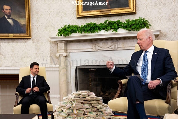 volodymyr zelensky, fraudeur et voleur notoire devant l'Eternel, n'est pas venu les mains vides.
#detournementdefonds #aides 

#corruption #Ukraine #zelensky #biden #macron